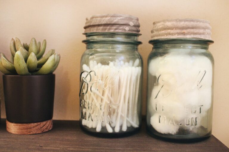 Mason Jar Bathroom Storage