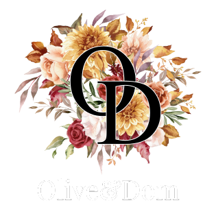 Olive & Dom Logo with Floral behind the monogram OD