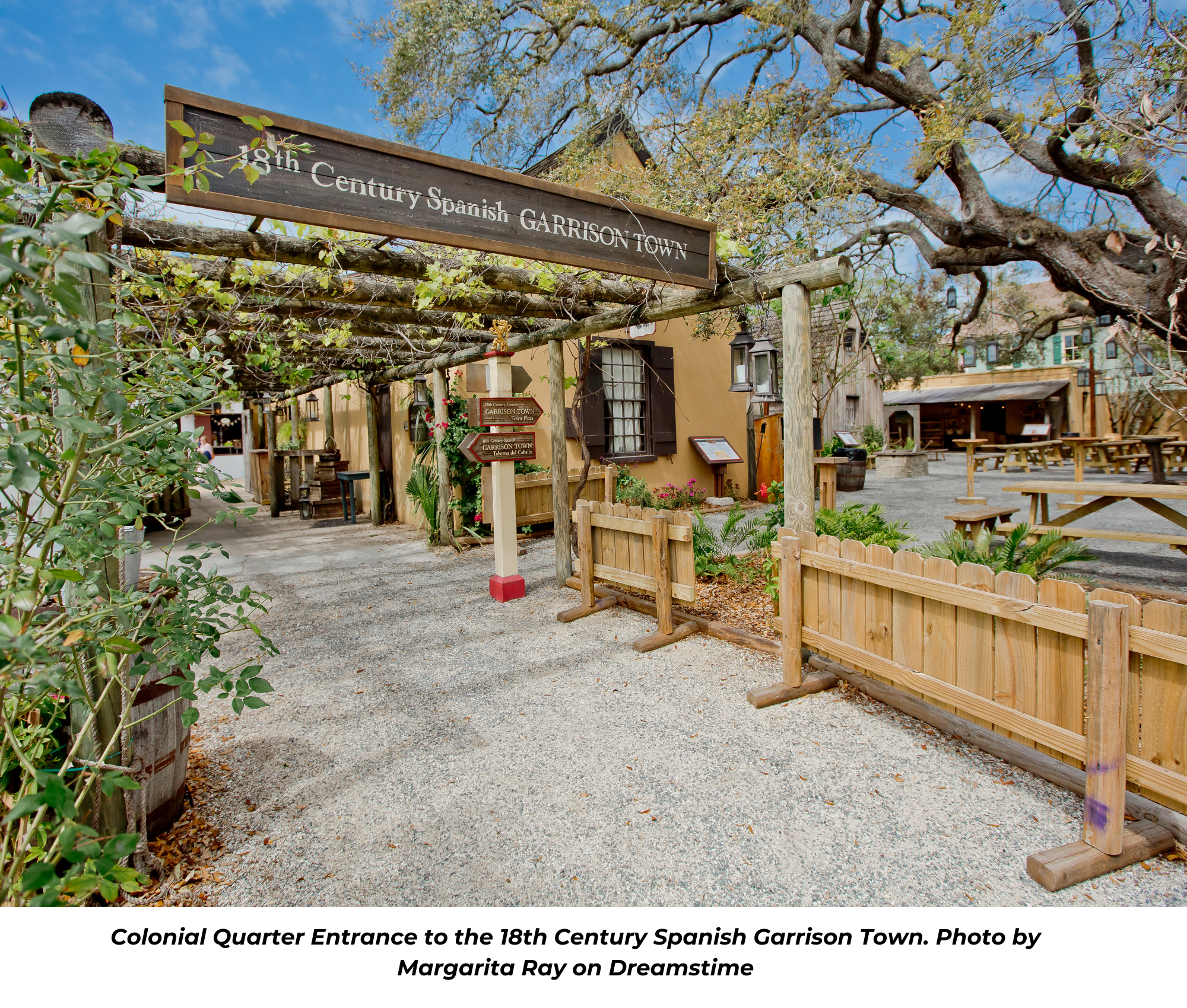 Colonial Quarter Entrance to the 18th Century Spanish Garrison Town. Photo by Margarita Ray on Dreamstime